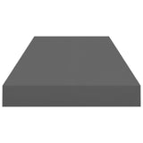 Étagère murale flottante Gris brillant 60x23,5x3,8 cm MDF