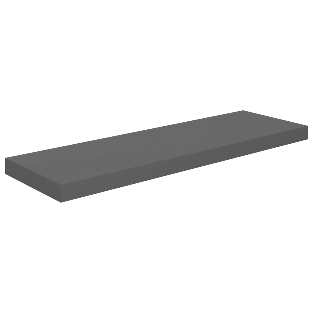 Étagère murale flottante Gris brillant 80x23,5x3,8 cm MDF