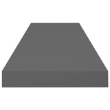 Étagère murale flottante Gris brillant 80x23,5x3,8 cm MDF