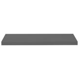 Étagère murale flottante 2 pcs Gris brillant 80x23,5x3,8 cm MDF