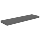 Étagère murale flottante Gris brillant 90x23,5x3,8 cm MDF