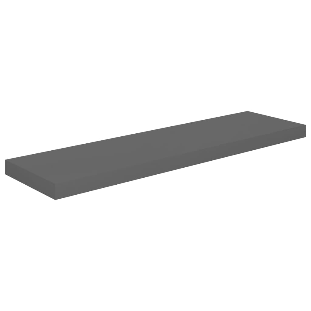 Étagère murale flottante 2 pcs Gris brillant 90x23,5x3,8 cm MDF