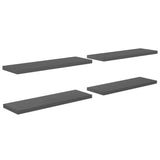 Étagères murales flottantes 4 pcs gris brillant 120x23,5x3,8 cm