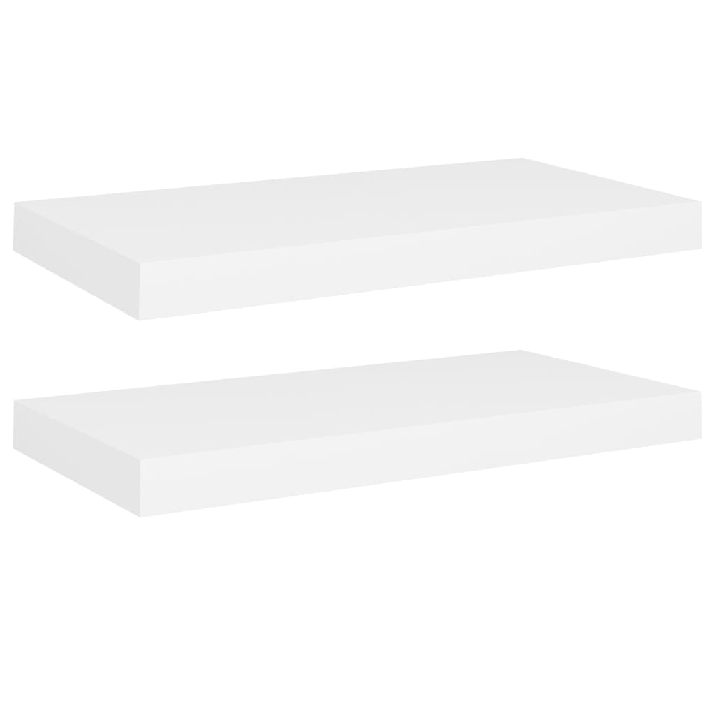 Étagères murales flottantes 2 pcs blanc 50x23x3,8 cm MDF