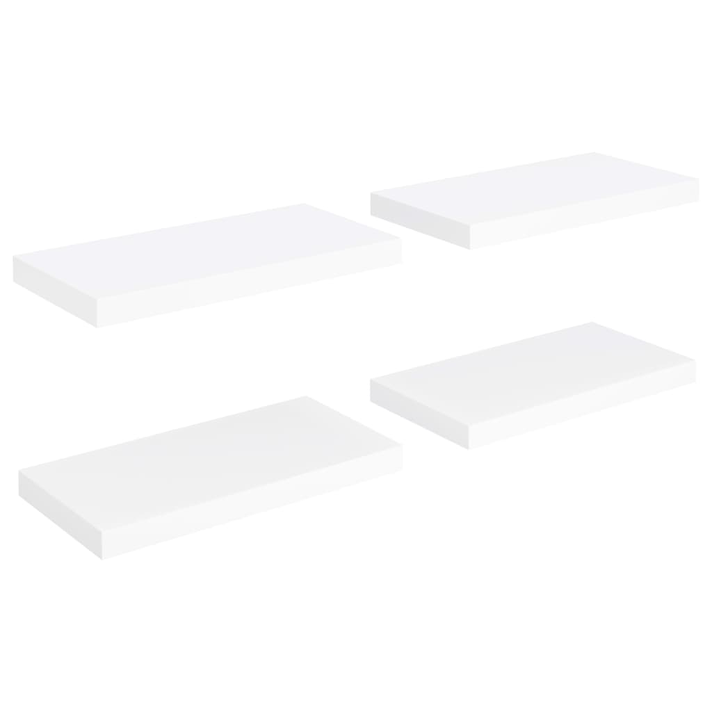 Étagères murales flottantes 4 pcs Blanc 50x23x3,8 cm MDF