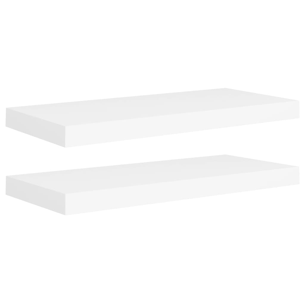 Étagères murales flottantes 2 pcs blanc 60x23,5x3,8 cm MDF