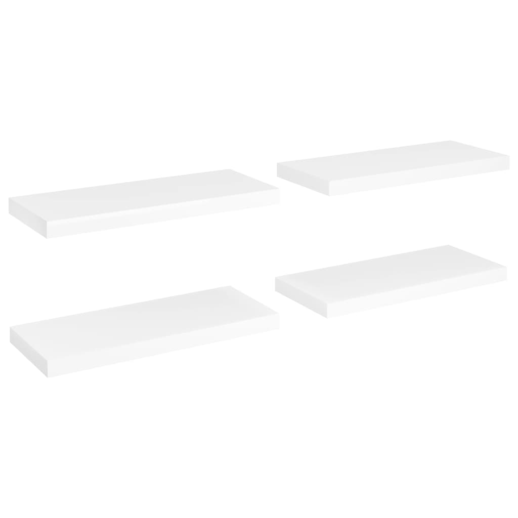 Étagères murales flottantes 4 pcs blanc 60x23,5x3,8 cm MDF