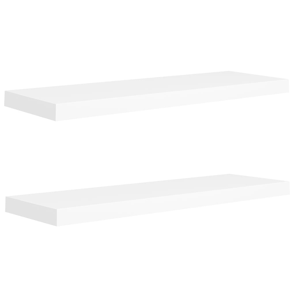 Étagères murales flottantes 2 pcs blanc 80x23,5x3,8 cm MDF