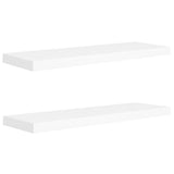 Étagères murales flottantes 2 pcs blanc 80x23,5x3,8 cm MDF