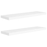 Étagères murales flottantes 2 pcs blanc 90x23,5x3,8 cm MDF