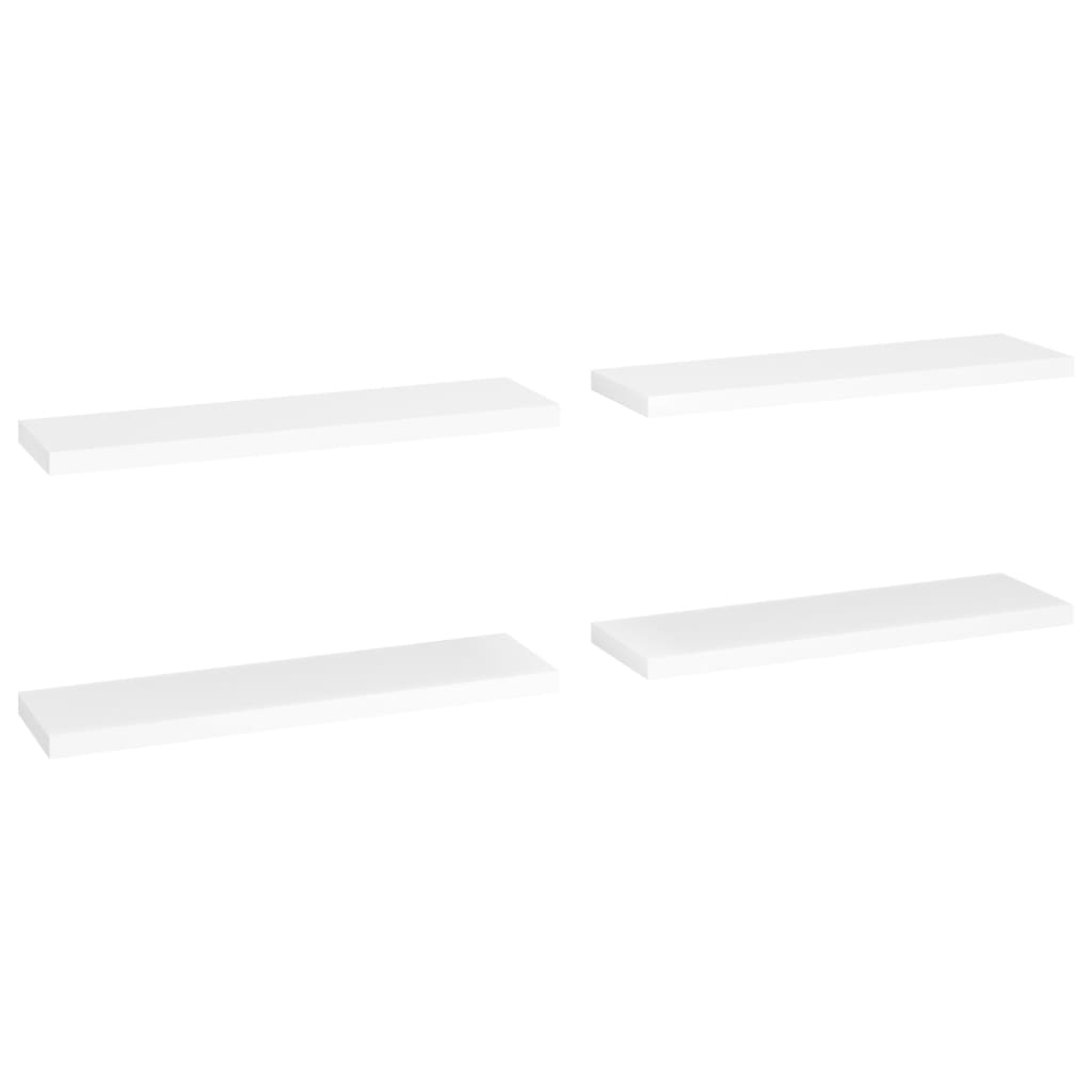 Étagères murales flottantes 4 pcs blanc 90x23,5x3,8 cm MDF