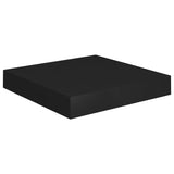 Étagères murales flottantes 2 pcs noir 23x23,5x3,8 cm MDF