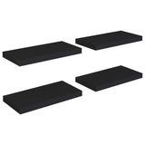 Étagères murales flottantes 4 pcs noir 50x23x3,8 cm MDF