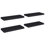 Étagères murales flottantes 4 pcs noir 60x23,5x3,8 cm MDF