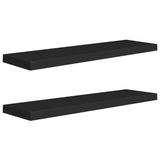 Étagères murales flottantes 2 pcs noir 90x23,5x3,8 cm MDF