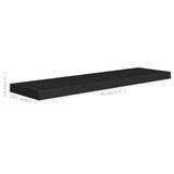 Étagères murales flottantes 2 pcs noir 90x23,5x3,8 cm MDF