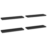 Étagères murales flottantes 4 pcs noir 90x23,5x3,8 cm MDF