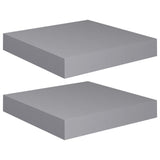 Étagères murales flottantes 2 pcs gris 23x23,5x3,8 cm MDF