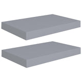 Étagères murales flottantes 2 pcs Gris 40x23x3,8 cm MDF