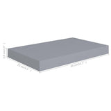 Étagères murales flottantes 4 pcs Gris 40x23x3,8 cm MDF