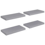 Étagères murales flottantes 4 pcs gris 50x23x3,8 cm MDF