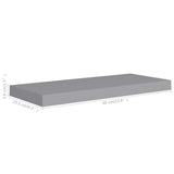 Étagère murale flottante gris 60x23,5x3,8 cm MDF