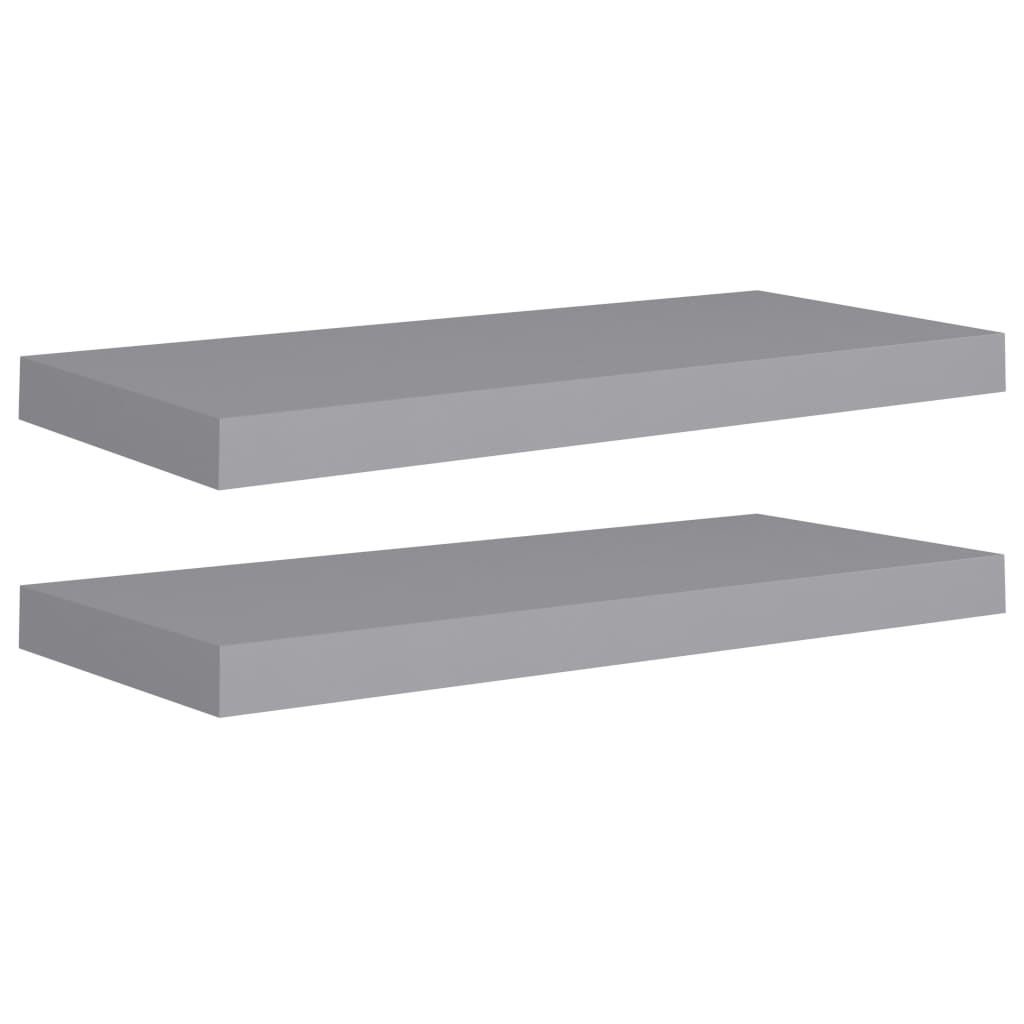 Étagères murales flottantes 2 pcs Gris 60x23,5x3,8 cm MDF