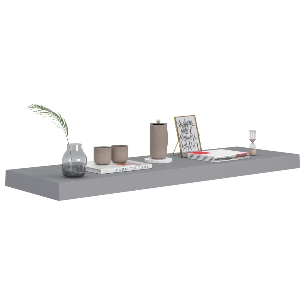 Étagère flottante murale gris 80x23,5x3,8 cm MDF