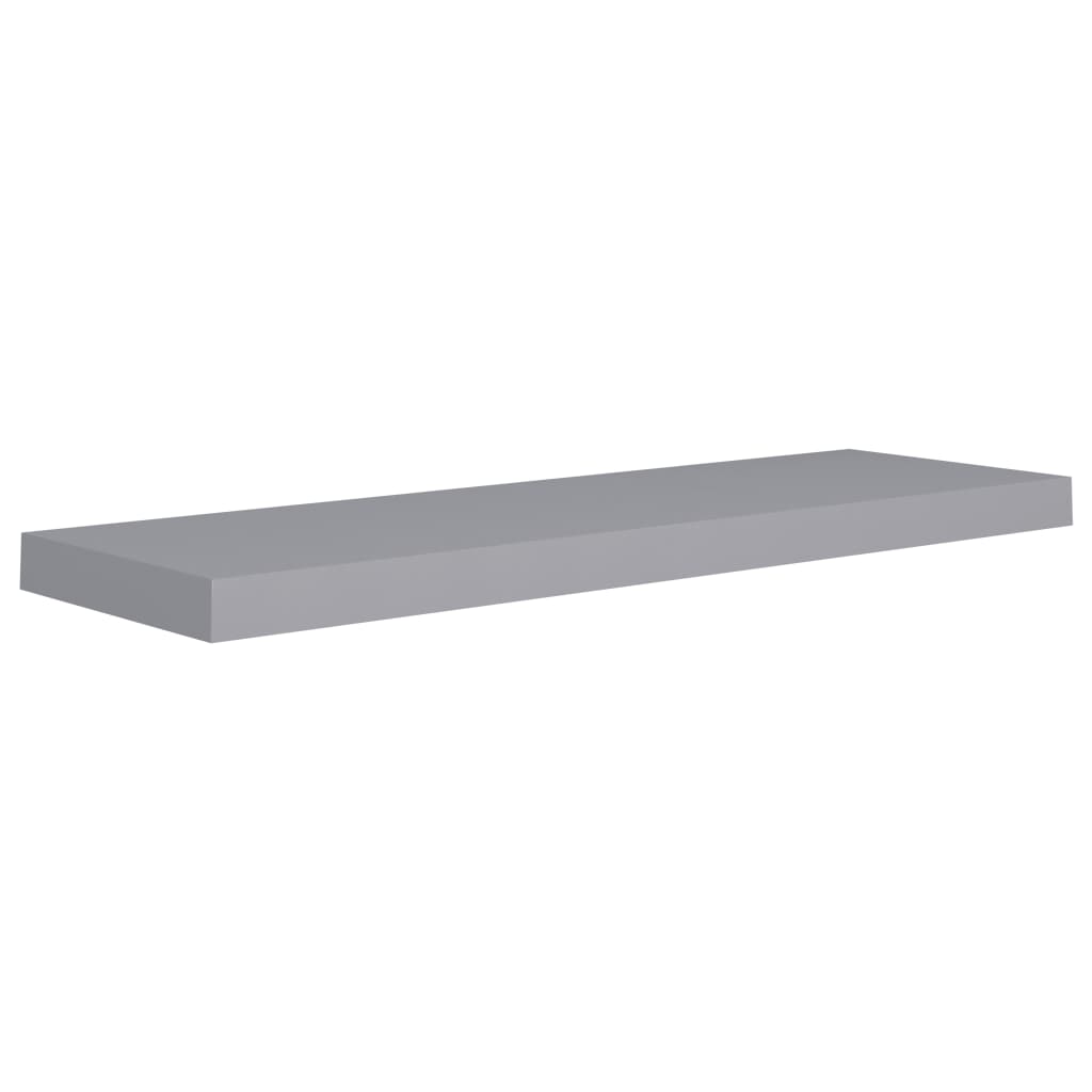 Étagères murales flottantes 2 pcs gris 80x23,5x3,8 cm MDF