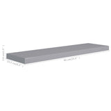 Étagère murale flottante gris 90x23,5x3,8 cm MDF