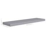 Étagères murales flottantes 2 pcs gris 90x23,5x3,8 cm MDF