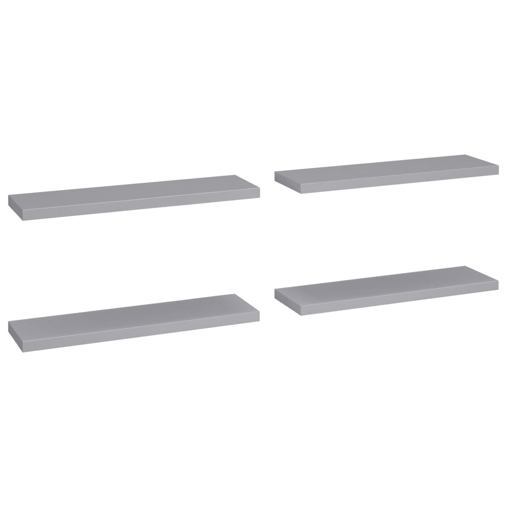 Étagères murales flottantes 4 pcs gris 90x23,5x3,8 cm MDF