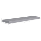 Étagères murales flottantes 4 pcs gris 90x23,5x3,8 cm MDF