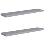 Étagères murales flottantes 2 pcs gris 120x23,5x3,8 cm MDF