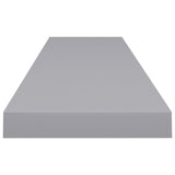 Étagères murales flottantes 2 pcs gris 120x23,5x3,8 cm MDF