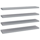 Étagères murales flottantes 4 pcs gris 120x23,5x3,8 cm MDF