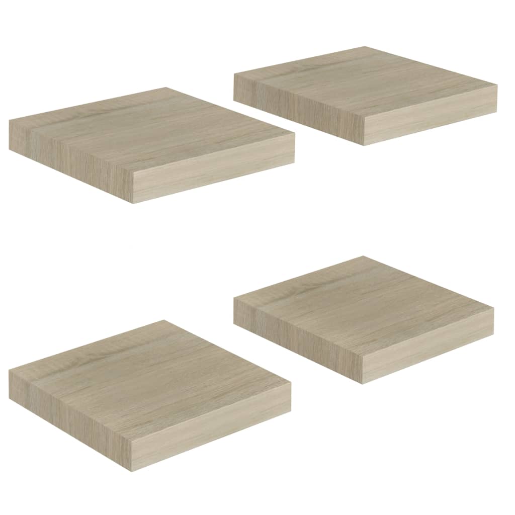 Étagères murales flottantes 4 pcs chêne 23x23,5x3,8 cm MDF