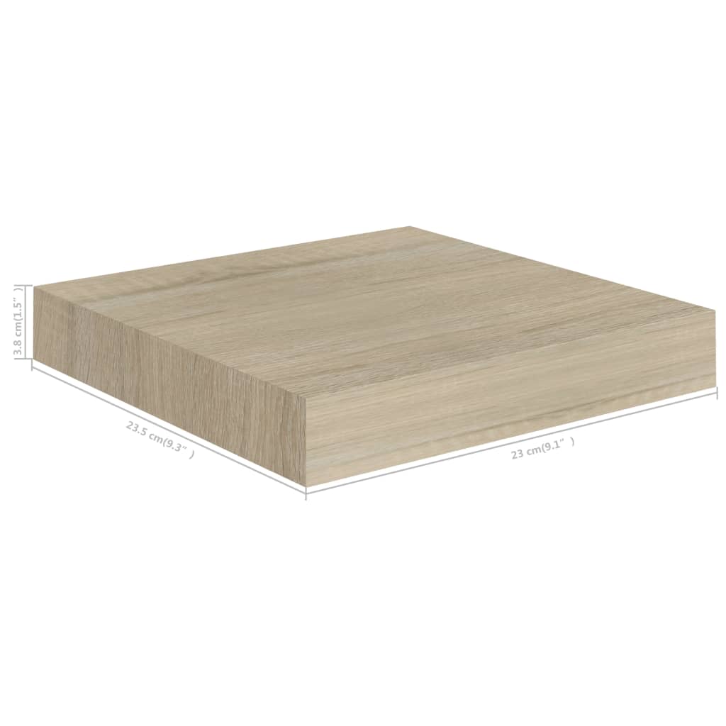 Étagères murales flottantes 4 pcs chêne 23x23,5x3,8 cm MDF