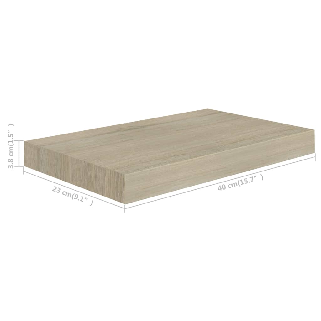 Étagère murale flottante chêne 40x23x3,8 cm MDF