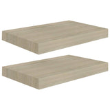 Étagères murales flottantes 2 pcs chêne 40x23x3,8 cm MDF