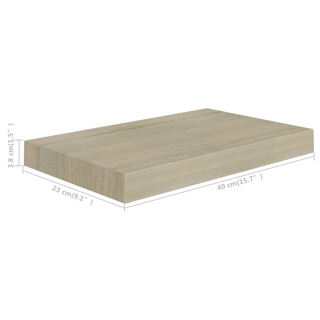 Étagères murales flottantes 4 pcs chêne 40x23x3,8 cm MDF