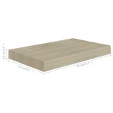 Étagères murales flottantes 4 pcs chêne 40x23x3,8 cm MDF