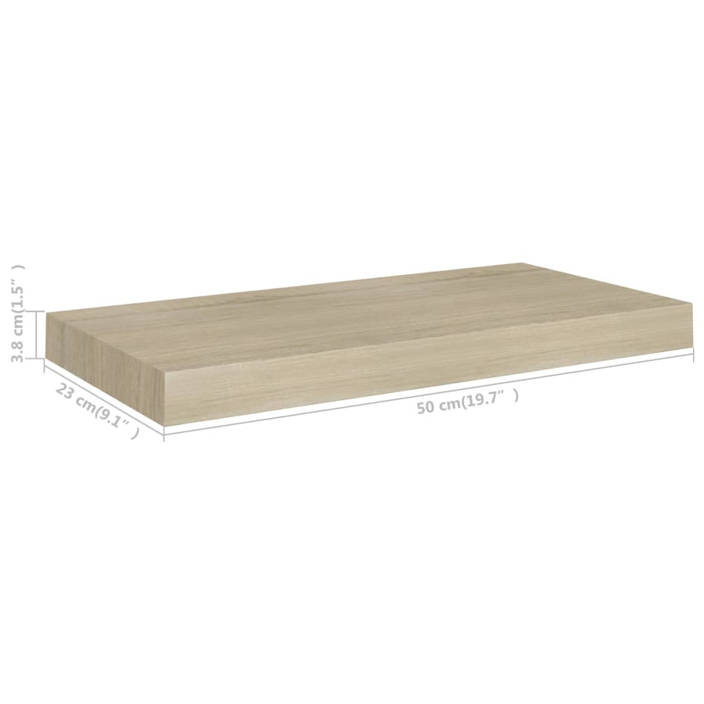 Étagère murale flottante chêne 50x23x3,8 cm MDF