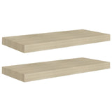 Étagères murales flottantes 2 pcs chêne 60x23,5x3,8 cm MDF