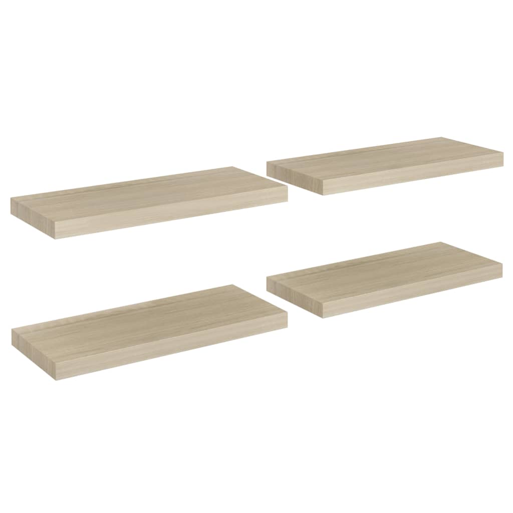 Étagères murales flottantes 4 pcs chêne 60x23,5x3,8 cm MDF