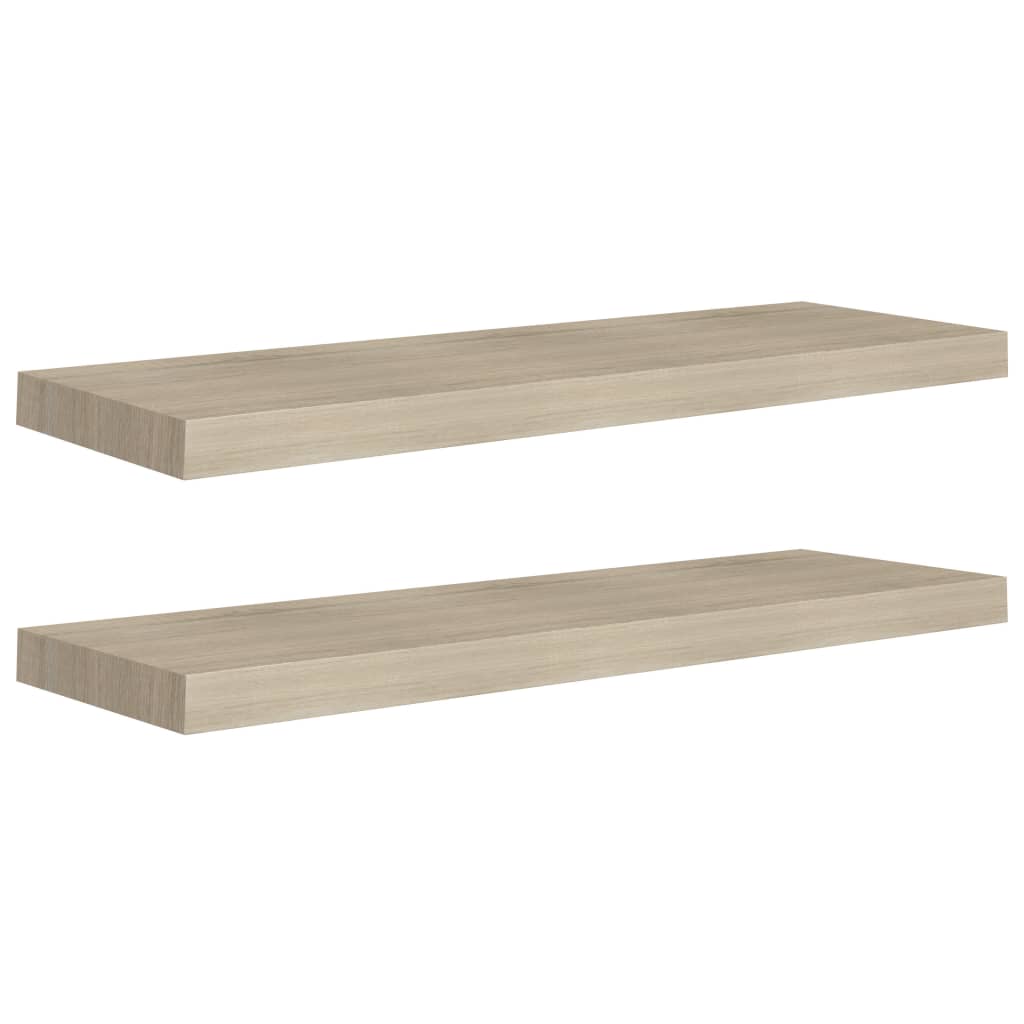 Étagères murales flottantes 2 pcs Chêne 80x23,5x3,8 cm MDF