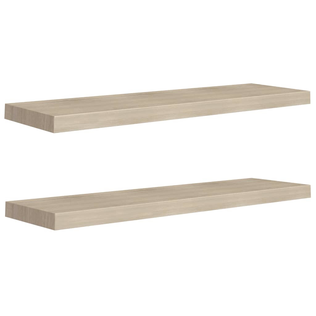 Étagères murales flottantes 2 pcs chêne 90x23,5x3,8 cm MDF