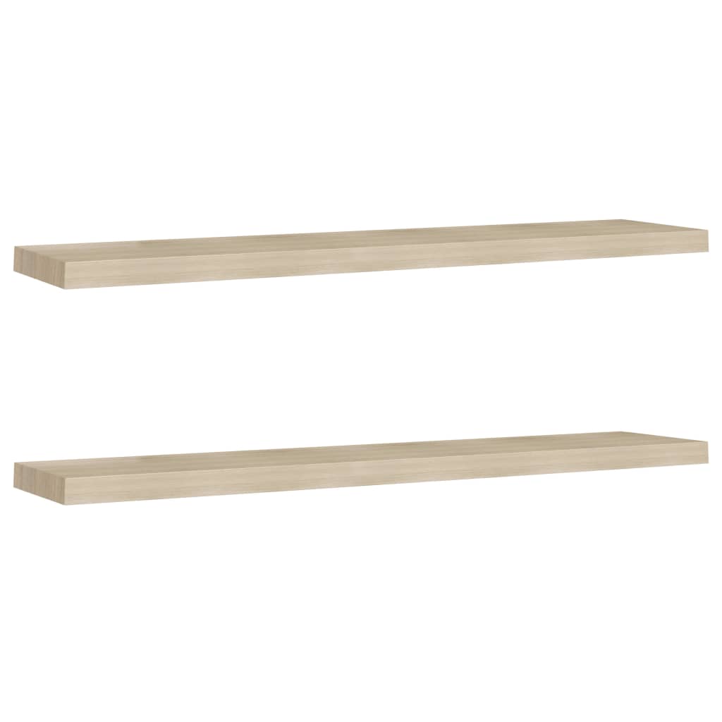 Étagères murales flottantes 2 pcs Chêne 120x23,5x3,8 cm MDF