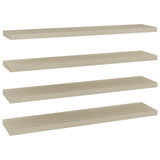 Étagères murales flottantes 4 pcs chêne 120x23,5x3,8 cm MDF