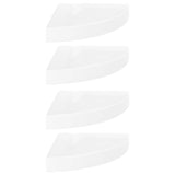 Étagères d'angle flottantes 4pcs blanc brillant 25x25x3,8cm MDF